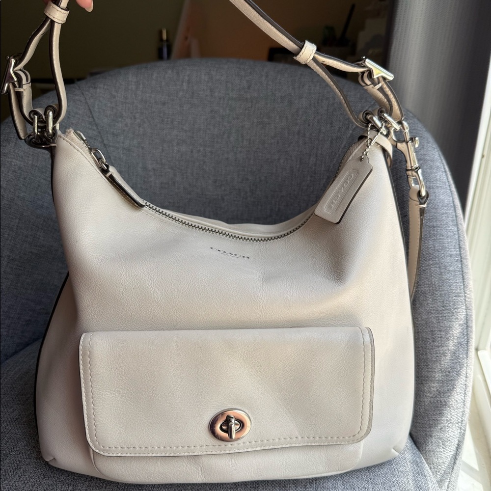 Coach Courtney Legacy Cream Leather Hobo Crossbody
